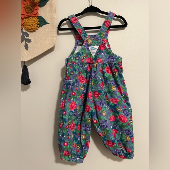 Vintage Oshkosh Floral Overalls 12M - Picture 2 of 2